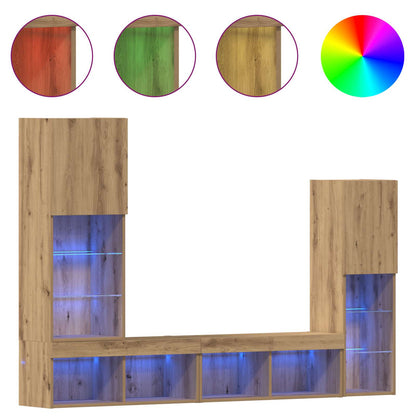 vidaXL TV Cabinet 4 pcs Artisan oak Engineered wood
