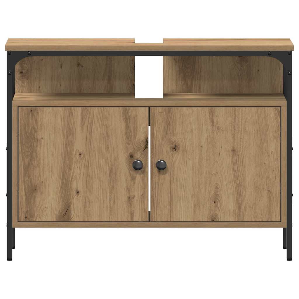 vidaXL Bathroom Vanity Units with Shelf 3 pcs Brown Engineered wood