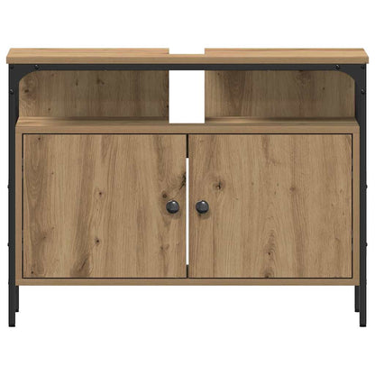 vidaXL Bathroom Vanity Units with Shelf 3 pcs Brown Engineered wood