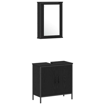 vidaXL Bathroom Furniture Set 3 pcs Black Engineered wood