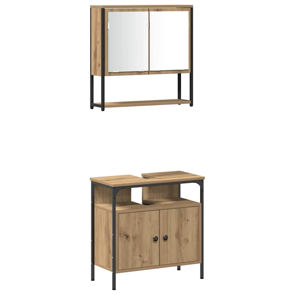 vidaXL Bathroom Furniture Set 4 pcs Artisan oak Engineered wood