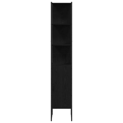 vidaXL Bathroom Furniture Set 4 pcs Black Oak Engineered Wood