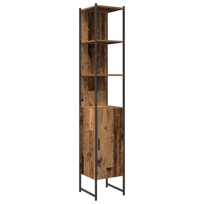 vidaXL Bathroom Furniture Set with Door 4 pcs Brown 33 x 33 x 185.5 cm