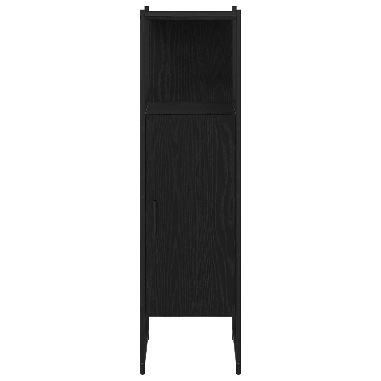 vidaXL Bathroom Furniture Set with Shelf 4 pcs Black Engineered wood