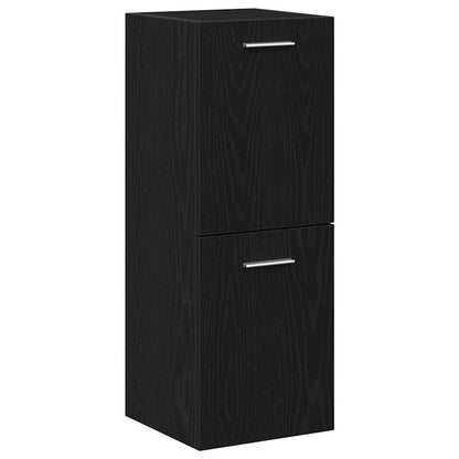 vidaXL Bathroom Furniture Set 4 pcs Black Oak Engineered Wood