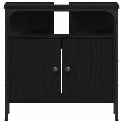 vidaXL Bathroom Furniture Set 4 pcs Black Oak Engineered Wood