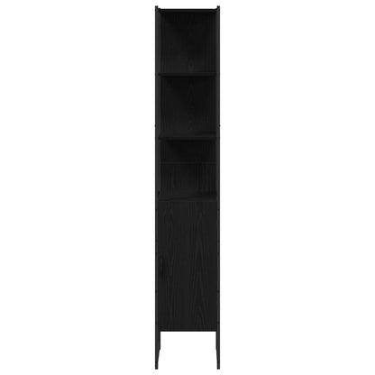 vidaXL Bathroom Furniture Set with Shelf 4 pcs Black Engineered wood