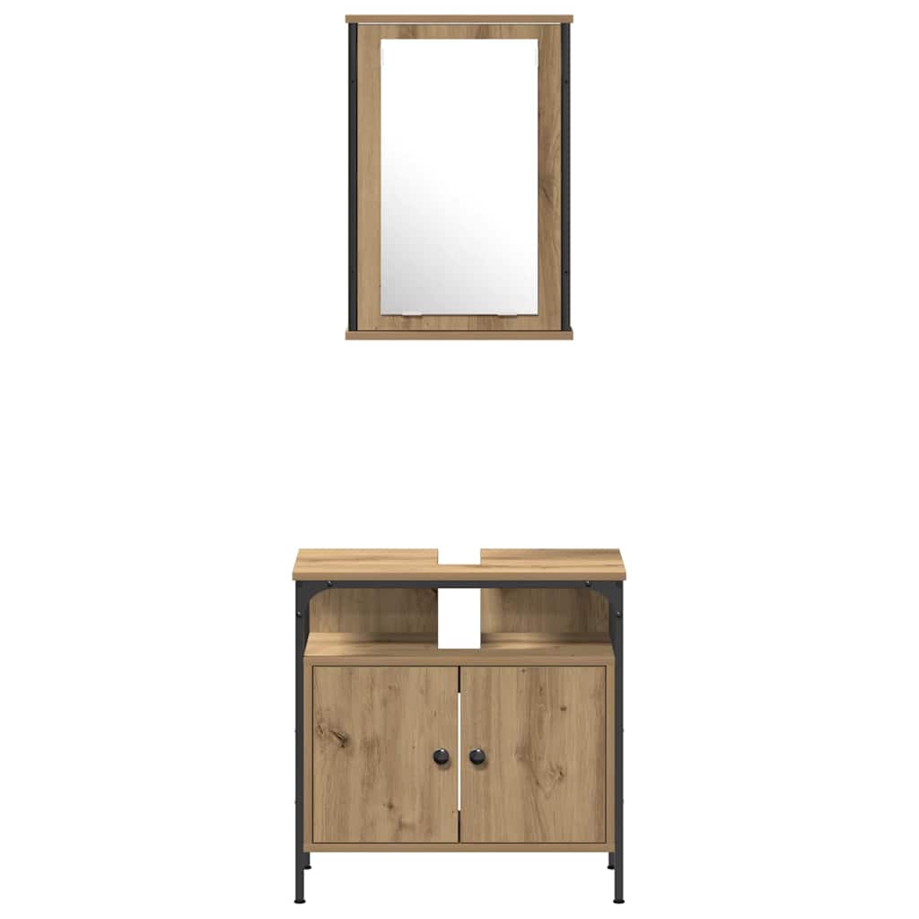 vidaXL Bathroom Furniture Set 4 pcs Artisan oak Engineered wood