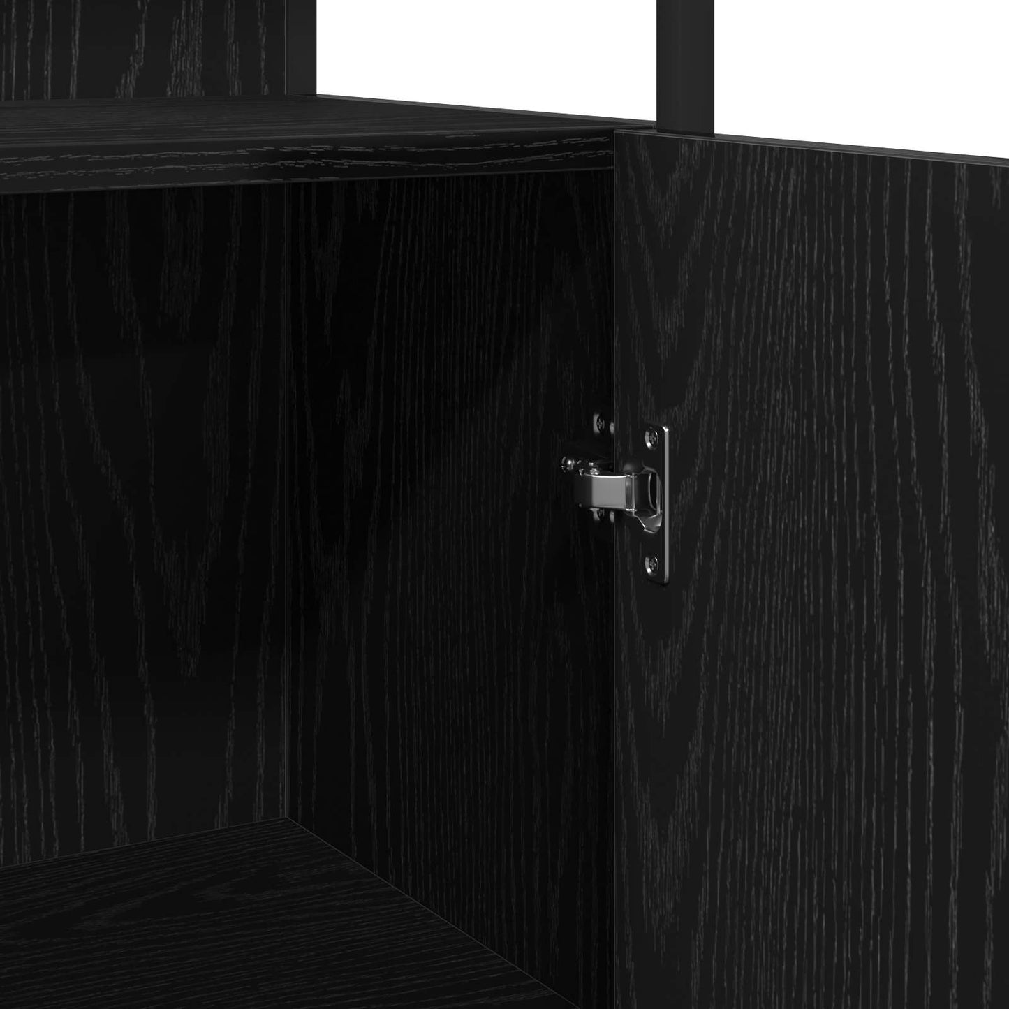 vidaXL Bathroom Furniture Set with Shelf 4 pcs Black Engineered wood