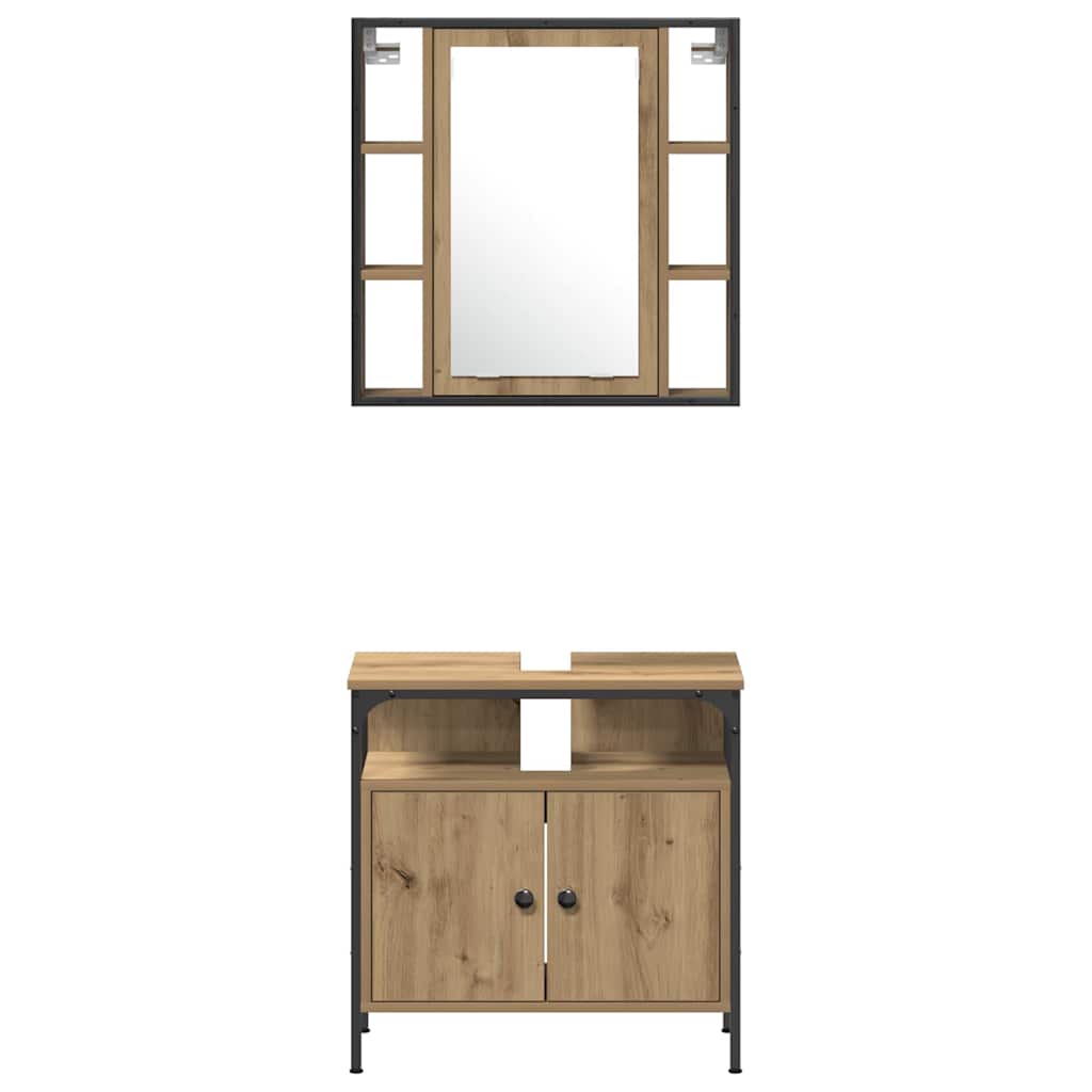 vidaXL Bathroom Furniture Set 4 pcs Artisan Oak Engineered Wood
