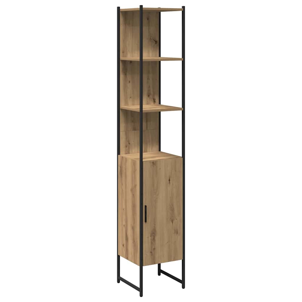 vidaXL Bathroom Furniture Set with Shelf 4 pcs Brown Engineered wood