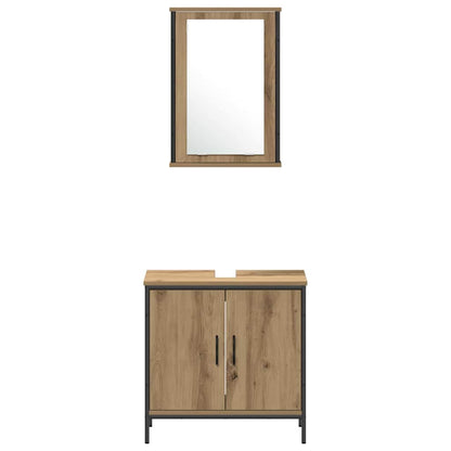 vidaXL Bathroom Furniture Set with Shelf 4 pcs Brown Engineered wood