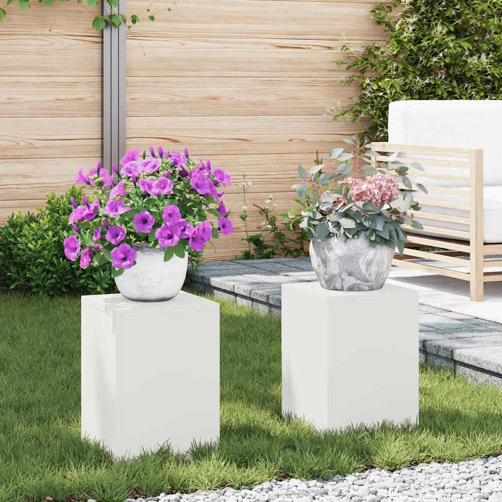 vidaXL Plant Stand 2 pcs White 24 x 24 x 35 cm Steel