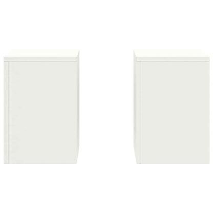 vidaXL Plant Stand 2 pcs White 24 x 24 x 35 cm Steel