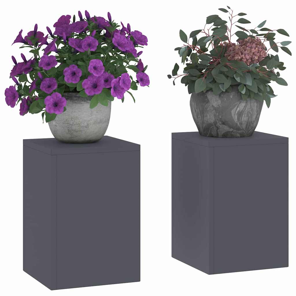 vidaXL Plant Stand 2 pcs Anthracite 24 x 24 x 35 cm Steel