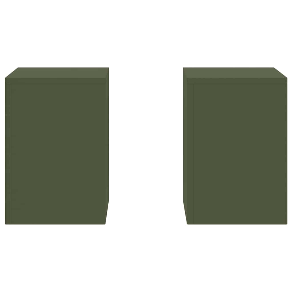 vidaXL Plant Stand 2 pcs Olive green 24 x 24 x 35 cm Steel