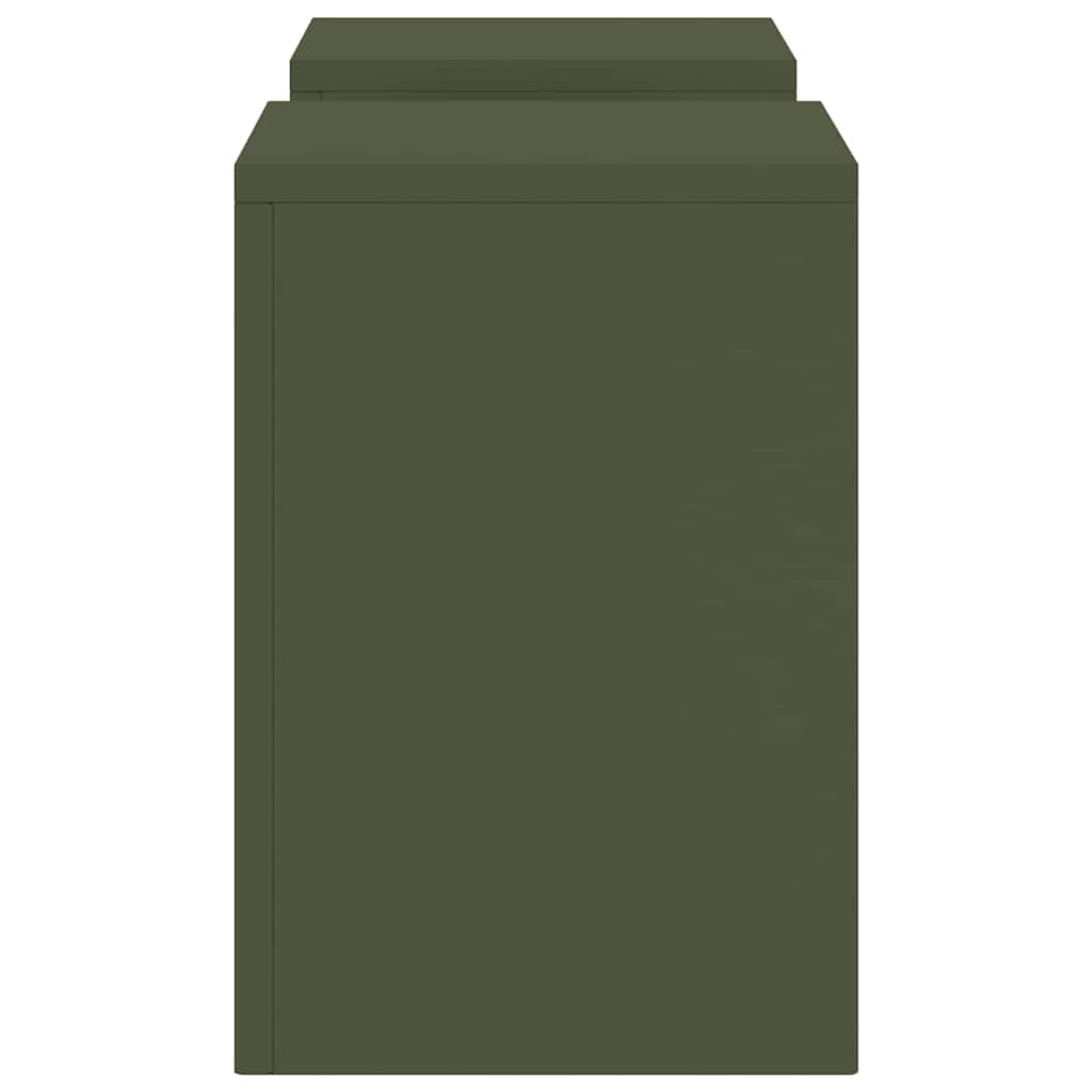 vidaXL Plant Stand 2 pcs Olive green 24 x 24 x 35 cm Steel