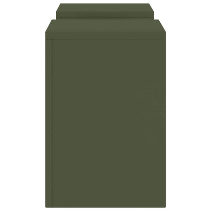 vidaXL Plant Stand 2 pcs Olive green 24 x 24 x 35 cm Steel