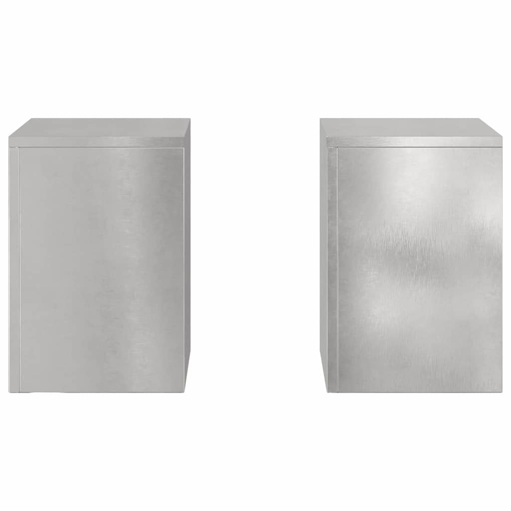 vidaXL Plant Stand 2 pcs Silver 24 x 24 x 35 cm Stainless steel