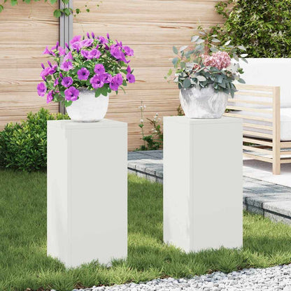 vidaXL Plant Stand 2 pcs White 24 x 24 x 55 cm Steel