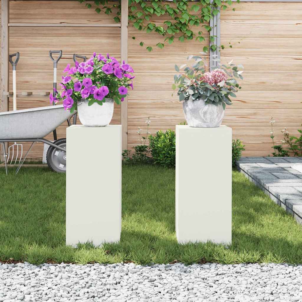 vidaXL Plant Stand 2 pcs White 24 x 24 x 55 cm Steel