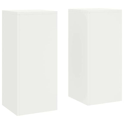 vidaXL Plant Stand 2 pcs White 24 x 24 x 55 cm Steel