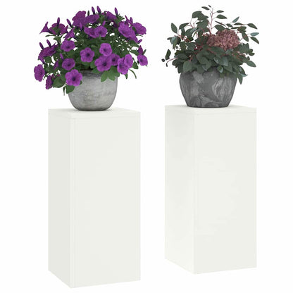 vidaXL Plant Stand 2 pcs White 24 x 24 x 55 cm Steel