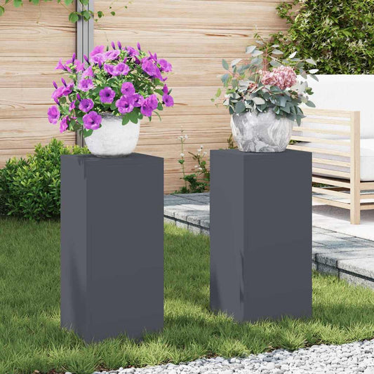 vidaXL Plant Stand 2 pcs Anthracite 24 x 24 x 55 cm Steel