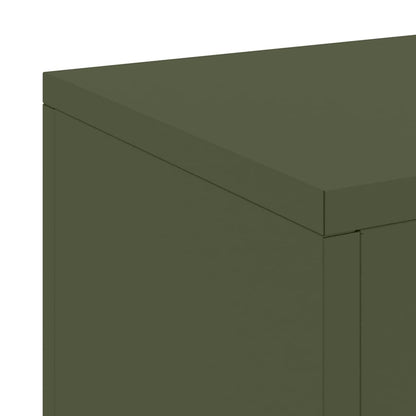 vidaXL Plant Stand 2 pcs Olive green 24 x 24 x 55 cm Steel
