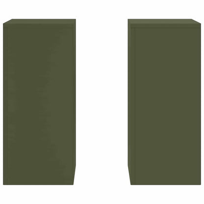 vidaXL Plant Stand 2 pcs Olive green 24 x 24 x 55 cm Steel