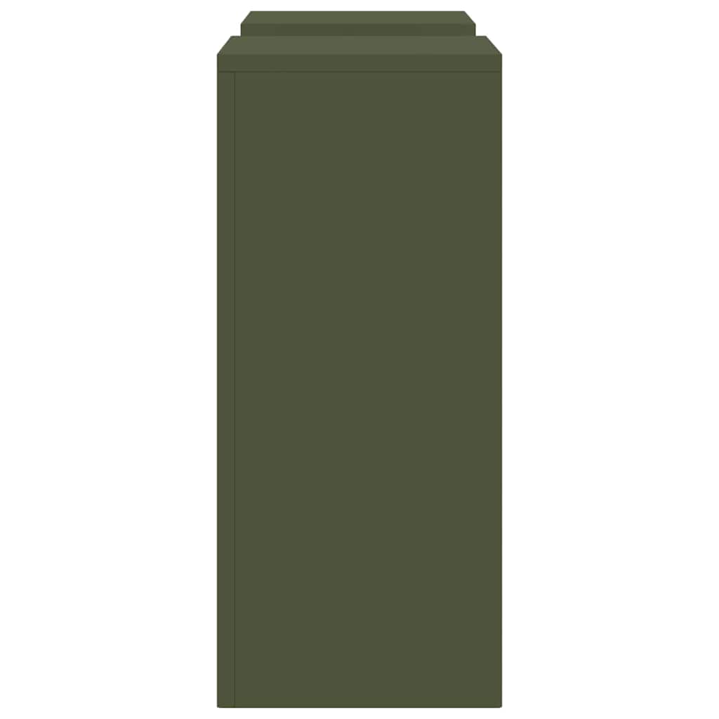 vidaXL Plant Stand 2 pcs Olive green 24 x 24 x 55 cm Steel