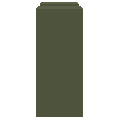 vidaXL Plant Stand 2 pcs Olive green 24 x 24 x 55 cm Steel