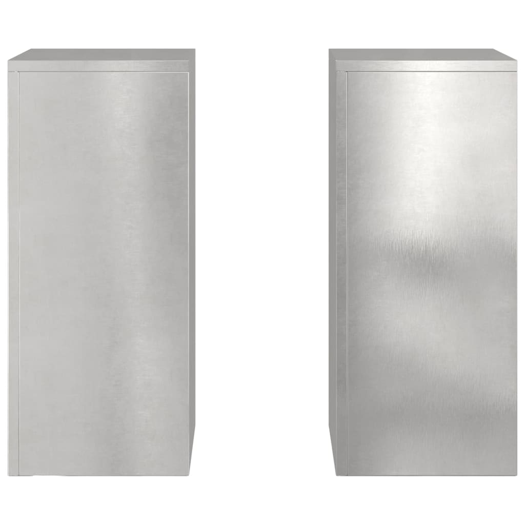 vidaXL Plant Stand 2 pcs Silver 24 x 24 x 55 cm Stainless steel