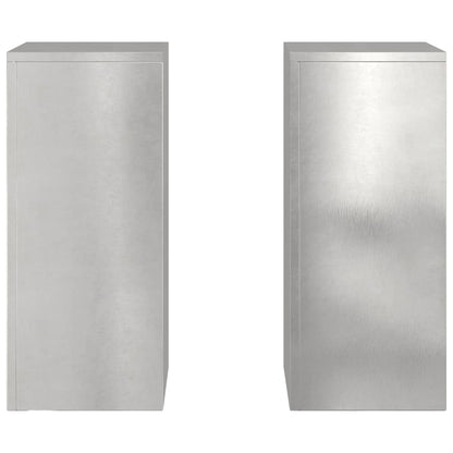 vidaXL Plant Stand 2 pcs Silver 24 x 24 x 55 cm Stainless steel