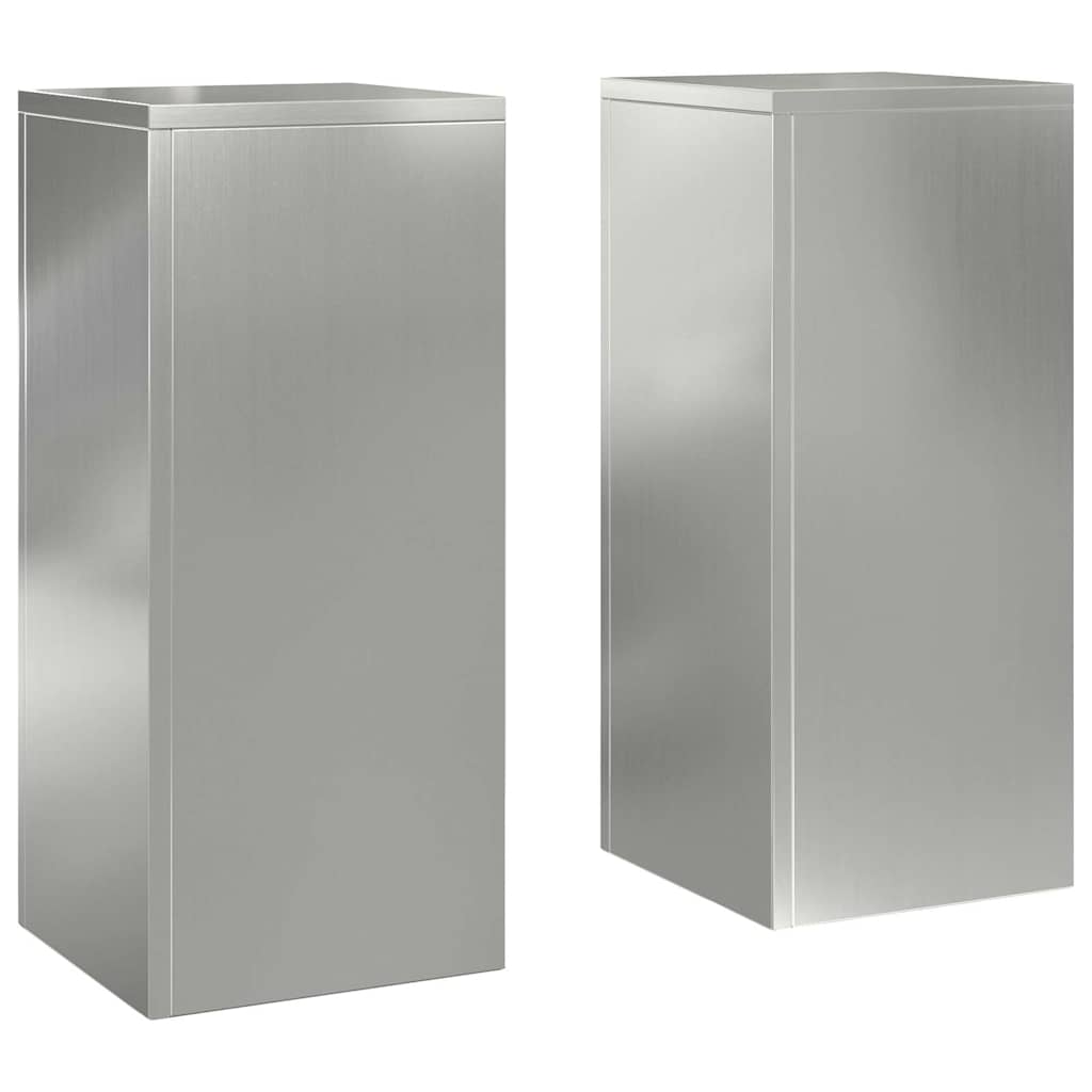 vidaXL Plant Stand 2 pcs Silver 24 x 24 x 55 cm Galvanised steel