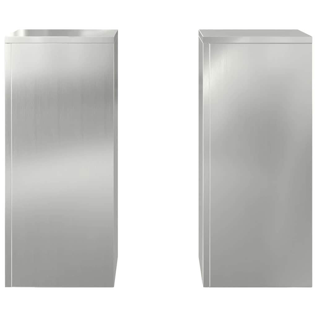vidaXL Plant Stand 2 pcs Silver 24 x 24 x 55 cm Galvanised steel