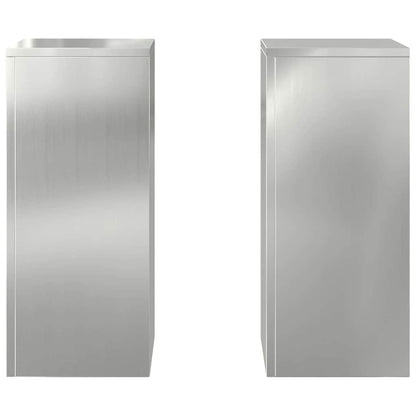 vidaXL Plant Stand 2 pcs Silver 24 x 24 x 55 cm Galvanised steel