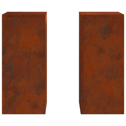 vidaXL Plant Stand 2 pcs Rusty 24 x 24 x 55 cm Weathering Steel