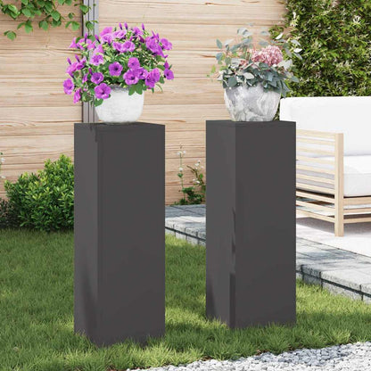 vidaXL Plant Stand 2 pcs Black 24 x 24 x 75 cm Steel