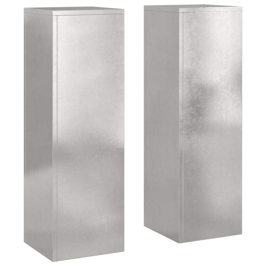 vidaXL Plant Stand 2 pcs Silver 24 x 24 x 75 cm Stainless steel