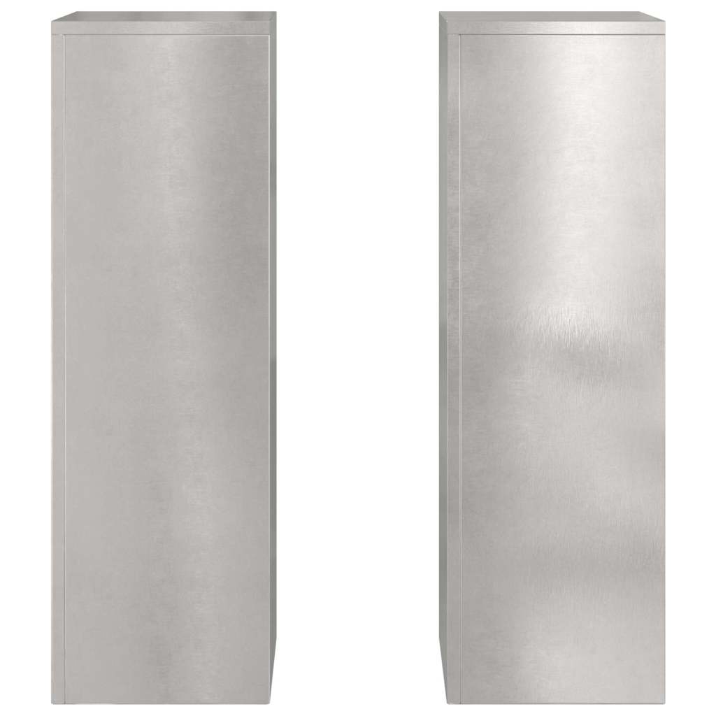 vidaXL Plant Stand 2 pcs Silver 24 x 24 x 75 cm Stainless steel