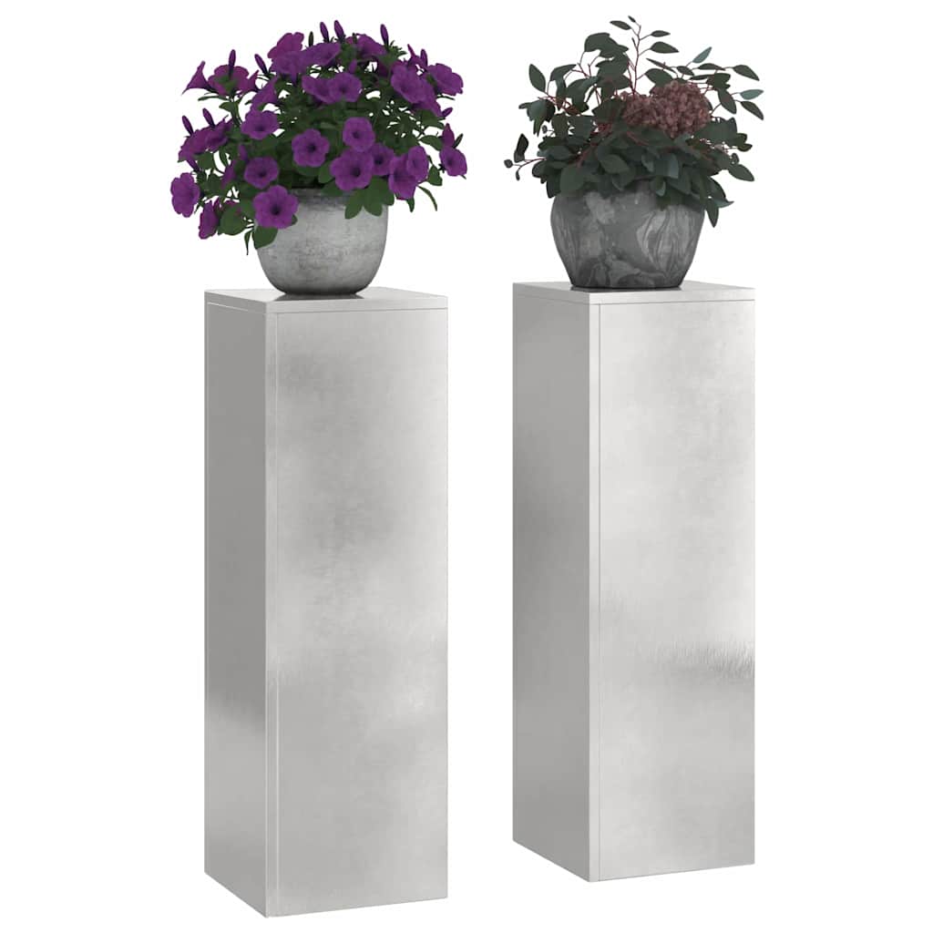 vidaXL Plant Stand 2 pcs Silver 24 x 24 x 75 cm Stainless steel