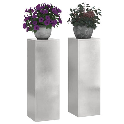 vidaXL Plant Stand 2 pcs Silver 24 x 24 x 75 cm Stainless steel
