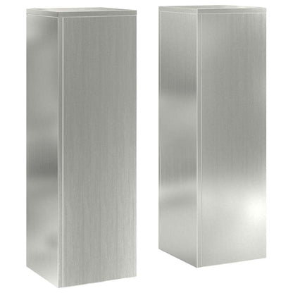 vidaXL Plant Stand 2 pcs Silver 24 x 24 x 75 cm Galvanised Steel
