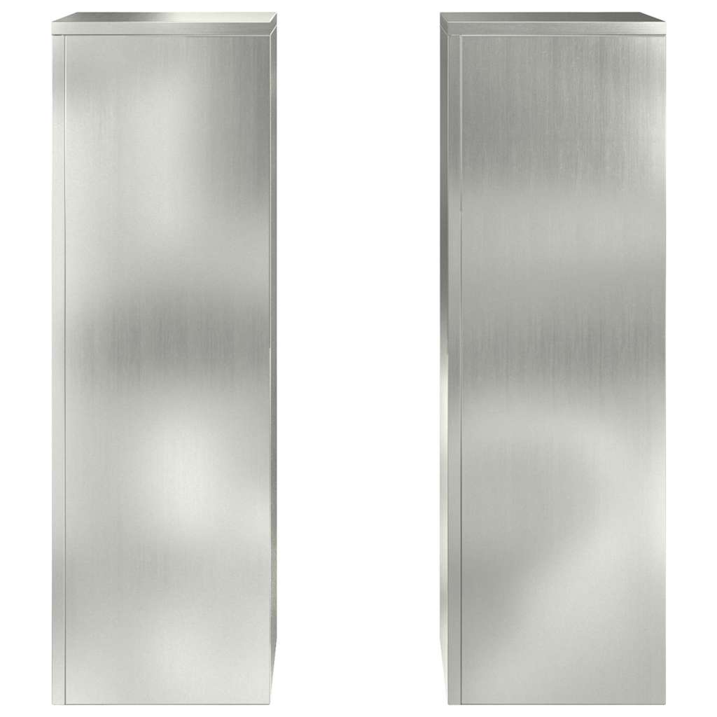 vidaXL Plant Stand 2 pcs Silver 24 x 24 x 75 cm Galvanised Steel