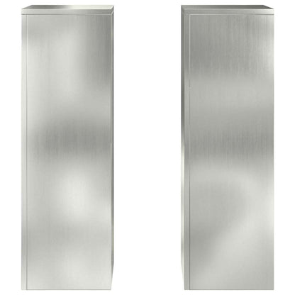 vidaXL Plant Stand 2 pcs Silver 24 x 24 x 75 cm Galvanised Steel