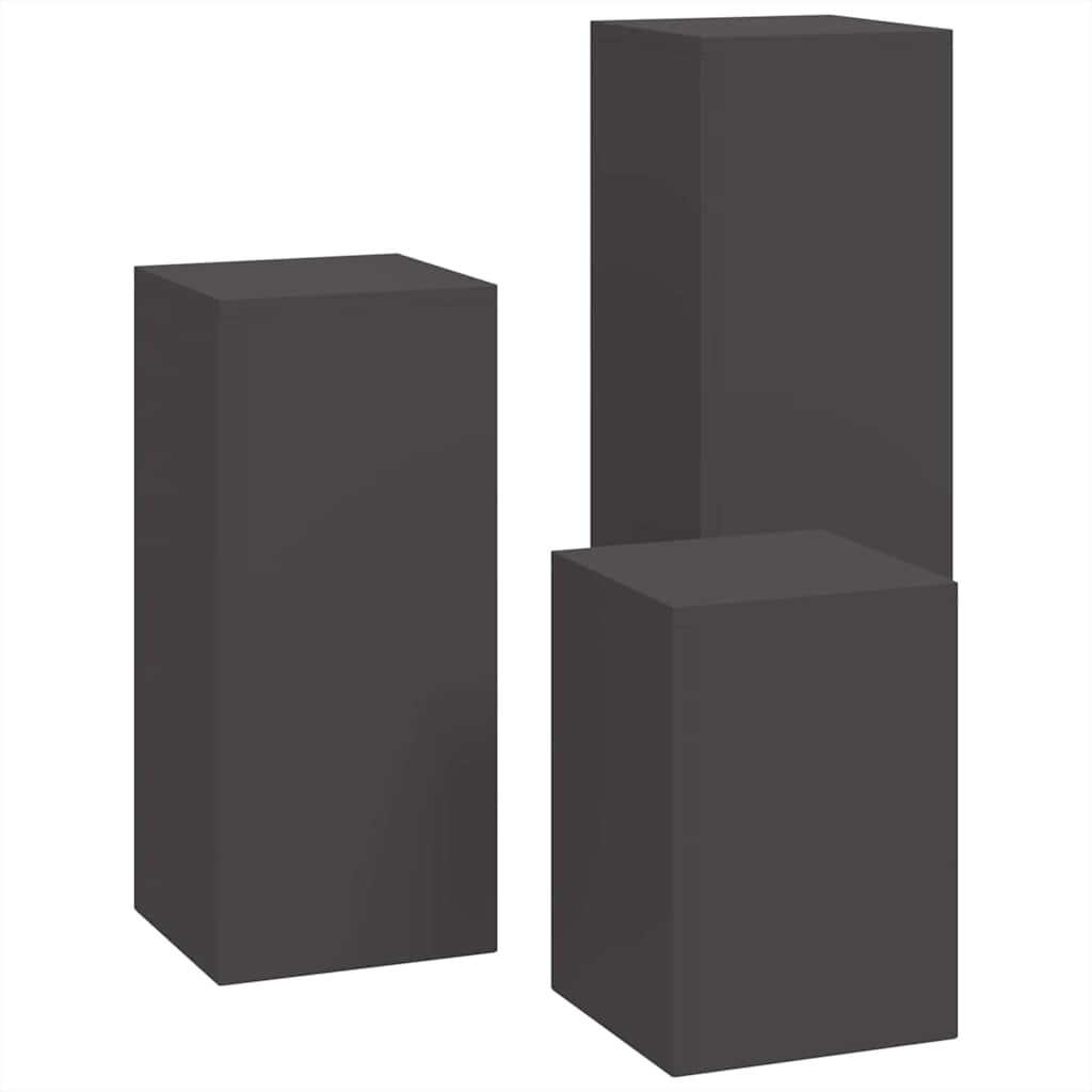 vidaXL Plant Stand 3 pcs Black Steel