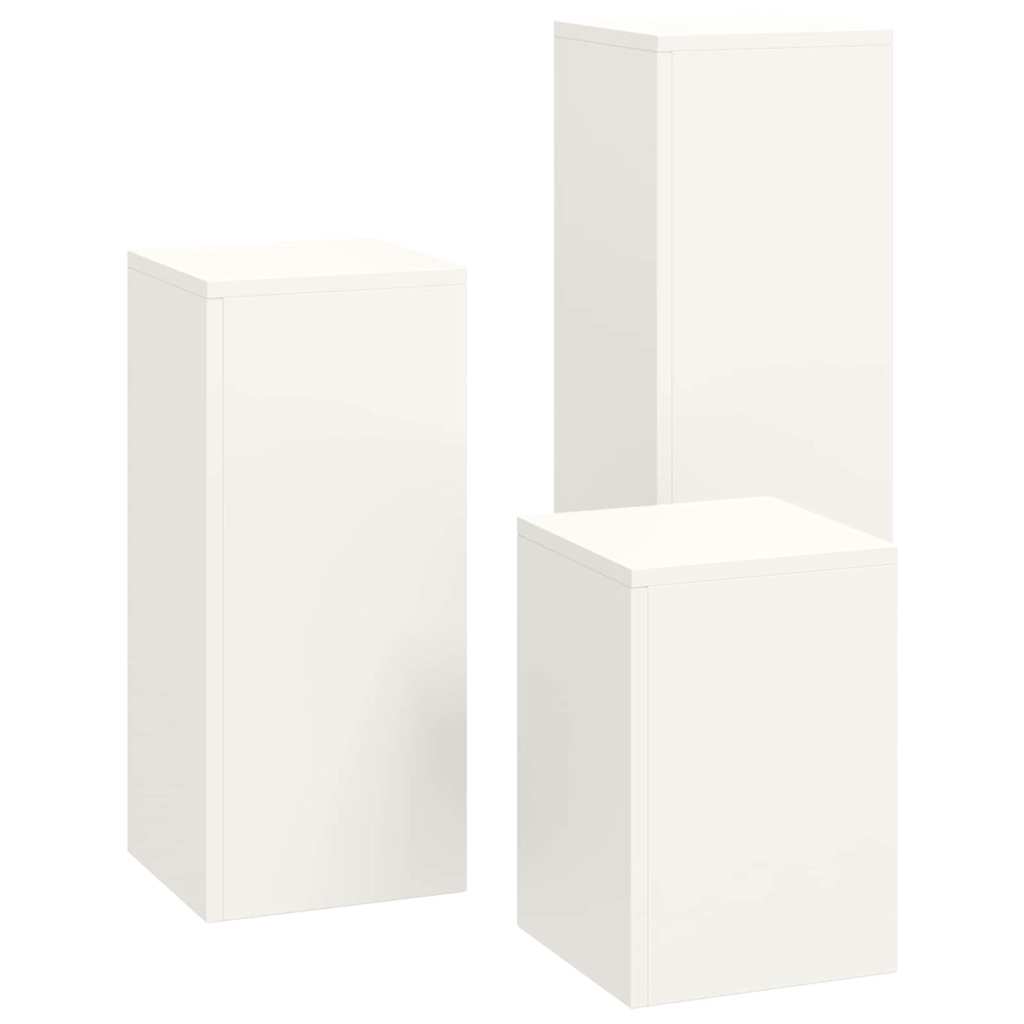 vidaXL Plant Stand 3 pcs White Steel