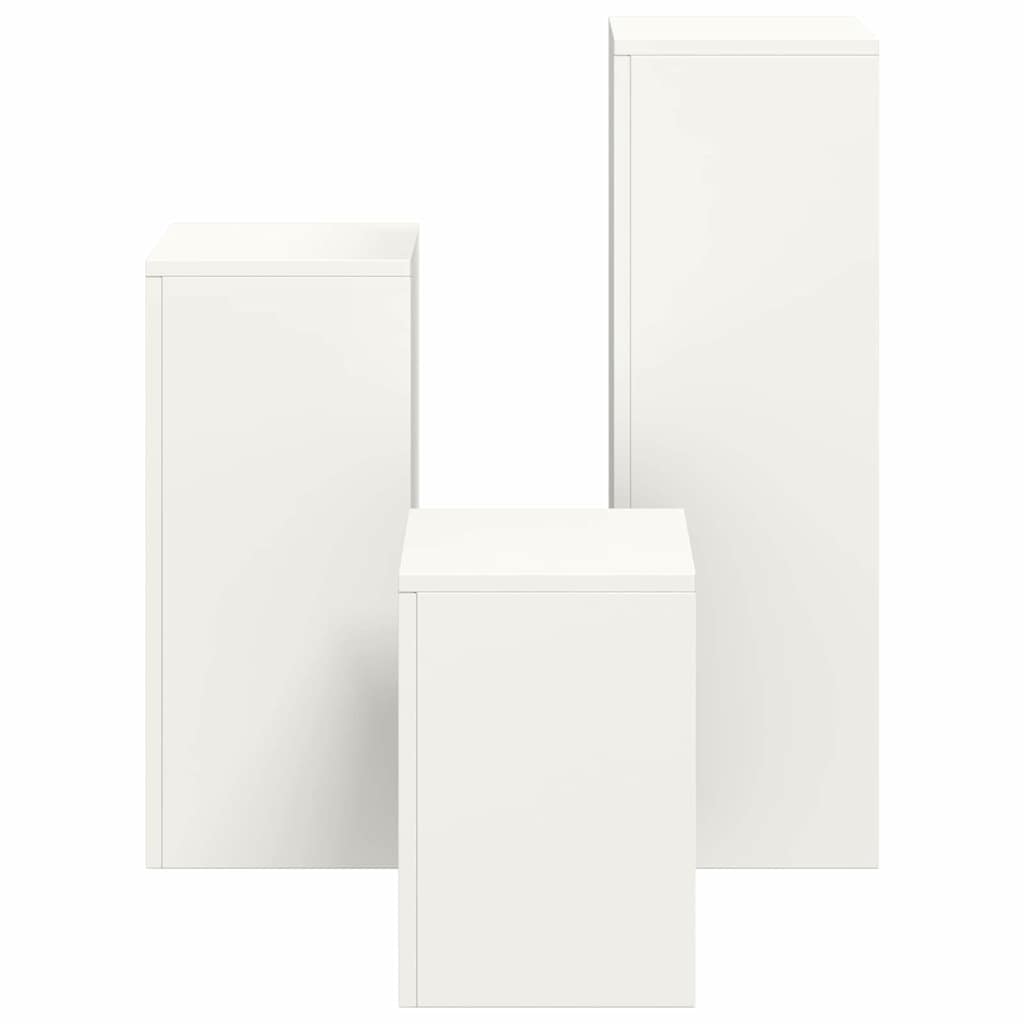 vidaXL Plant Stand 3 pcs White Steel