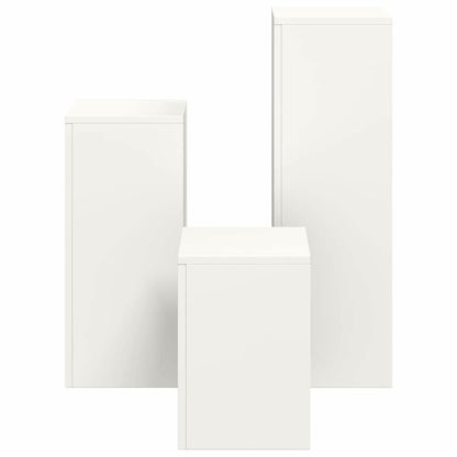 vidaXL Plant Stand 3 pcs White Steel